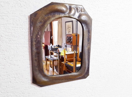 Image 1 of Anthroposophical Brass frame mirror from the 50s