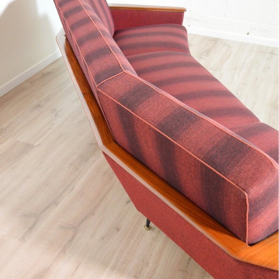Image 1 of Vintage 3-seater sofa in solid teak and metal, 1950