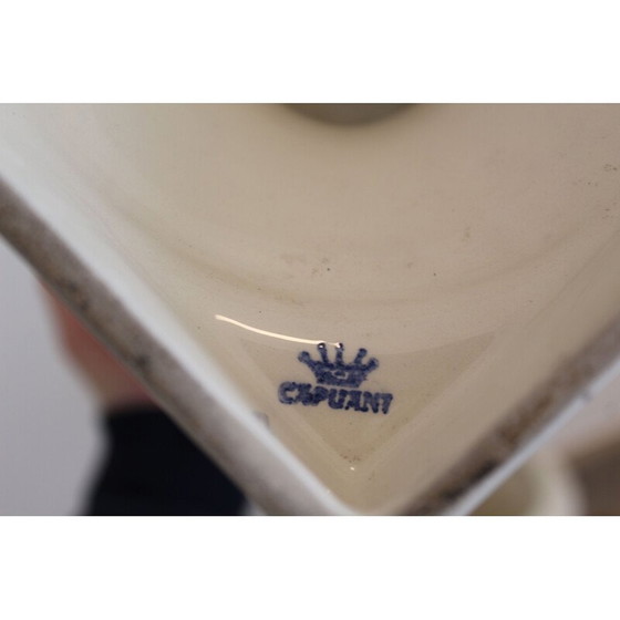 Image 1 of Pair of vintage white lacquered ceramic vases by Capuani Este, Italy 1900