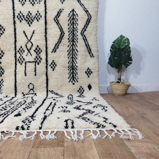 Handmade Beni Ouarain Wool Carpet - Handgefertigter Beni Ouarain Wollteppich