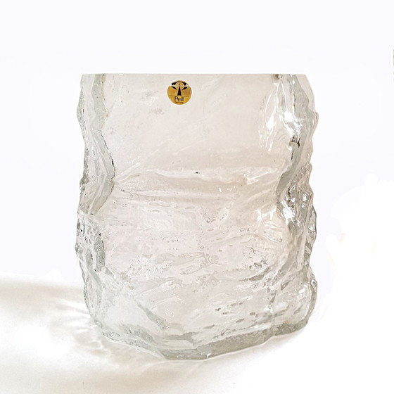 Image 1 of Vaso vintage in vetro ghiacciato tedesco di Peill &amp; Putzler, anni '70