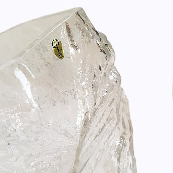 Image 1 of Vase en verre glacé allemand vintage de Peill & Putzler, 1970