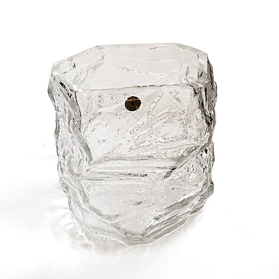 Image 1 of Vase en verre glacé allemand vintage de Peill & Putzler, 1970