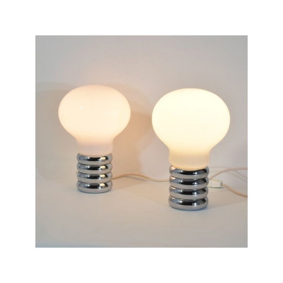 Image 1 of Pair of vintage Bulb opal lamps by Ingo Maurer, 1966