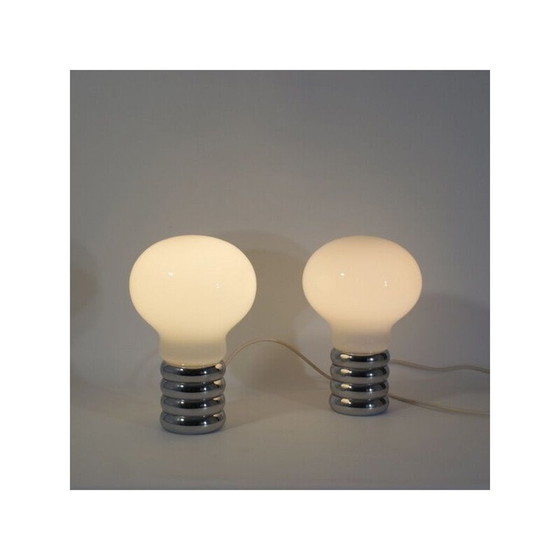 Image 1 of Pair of vintage Bulb opal lamps by Ingo Maurer, 1966