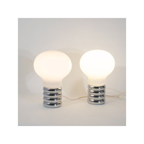 Image 1 of Pair of vintage Bulb opal lamps by Ingo Maurer, 1966