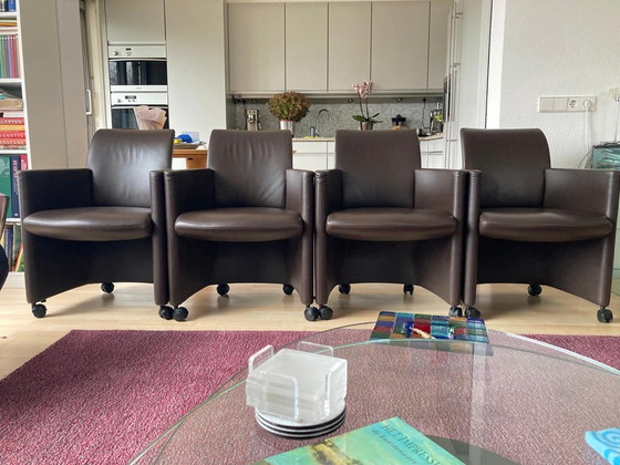 Image 1 of 4x Leolux dining room armchair