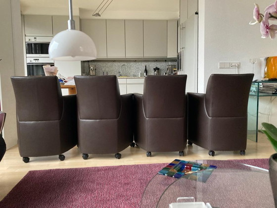 Image 1 of 4x Leolux dining room armchair