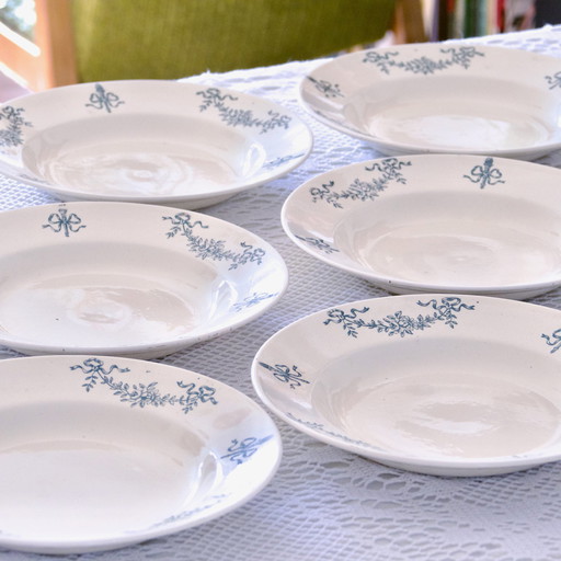 6 Longchamp "Sapho" Terre De Fer Plates