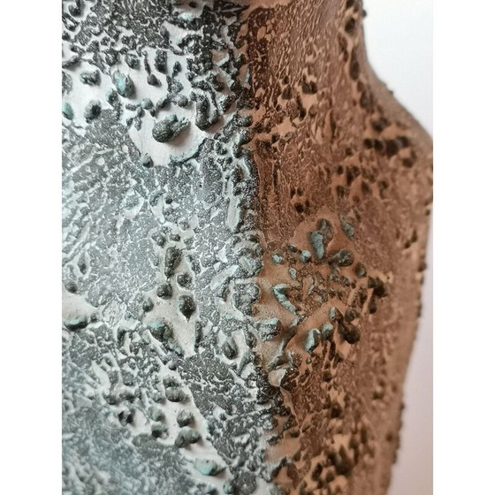 Image 1 of Vintage turquoise handmade ceramic floor vase by Bela Mihaly, 1970s