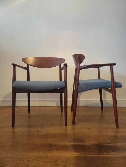 Set Of 2 Armchairs By Ejnar Larsen And Aksel Bender Madsen