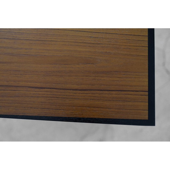 Image 1 of Vintage gold-brown teak desk, Sweden 1960