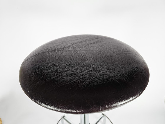 Image 1 of Vintage - Mid - Century - Brabantia - stool - chrome - skai leather - 3rd half 20th century
