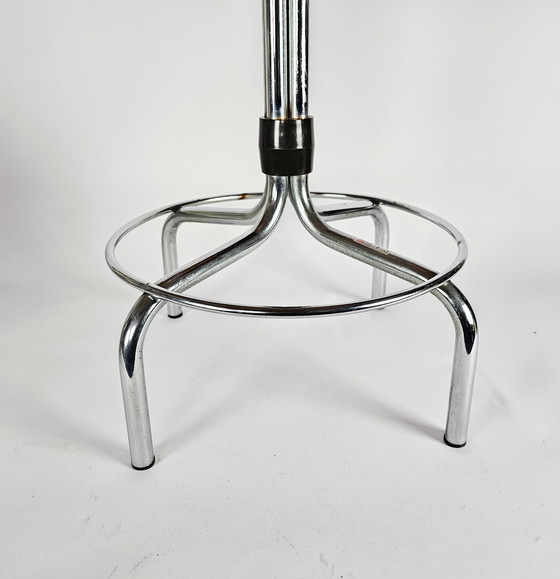 Image 1 of Vintage - Mid - Century - Brabantia - stool - chrome - skai leather - 3rd half 20th century