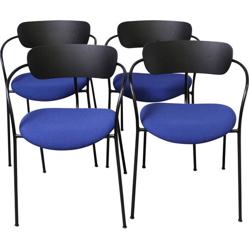 Vintage Pavilion AV4 chair in black stained metal and wood by Anderss and Voll for & Tradition