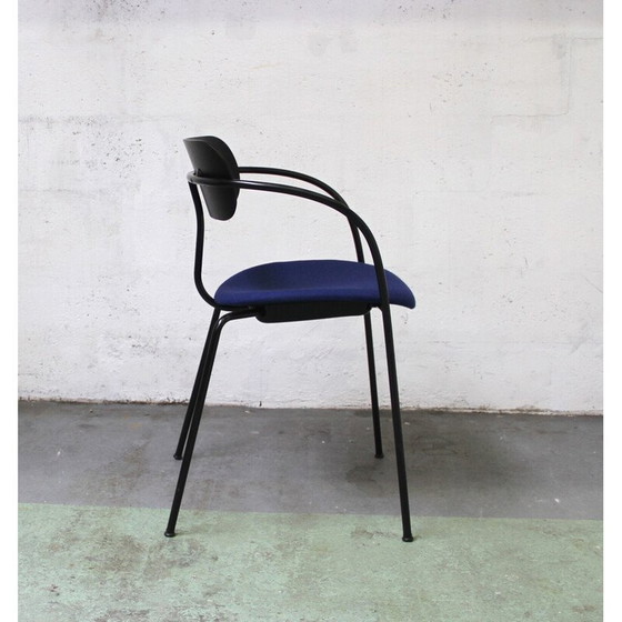 Image 1 of Sedia Vintage Pavilion AV4 in metallo tinto nero e legno di Anderss e Voll per &amp; Tradition