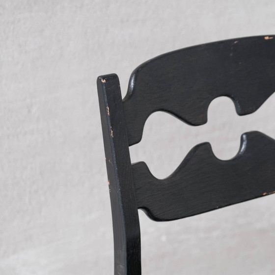 Image 1 of Set of 6 vintage "Razor" oakwood Danish dining chairs by Henning Kjaernulf