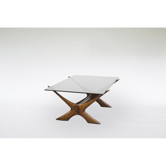 Image 1 of Tavolino da caffè vintage scandinavo in teak Condor di Fredrik Schriever-Abeln per Orebro Glass, anni '60