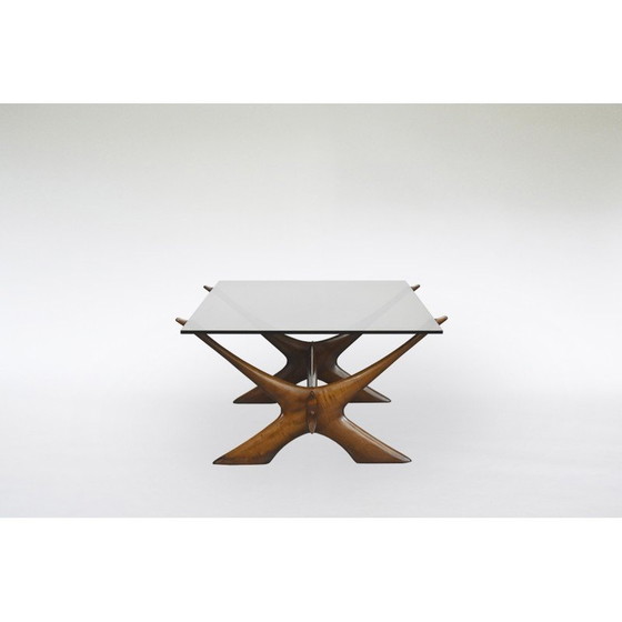 Image 1 of Tavolino da caffè vintage scandinavo in teak Condor di Fredrik Schriever-Abeln per Orebro Glass, anni '60