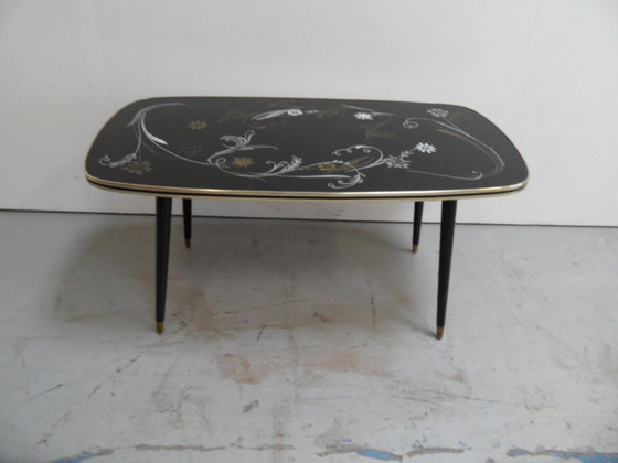 Image 1 of Vintage Coffee Table With Glass Top 1960'S