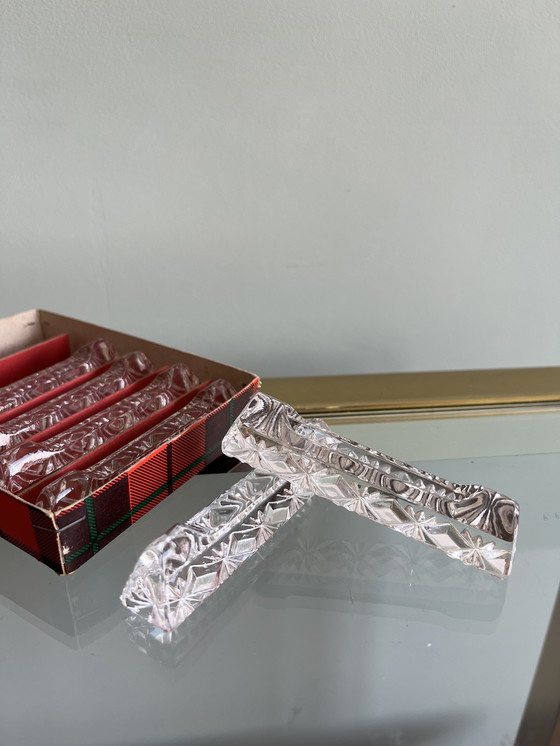 Image 1 of Set de 6x porte-couteaux vintage en verre