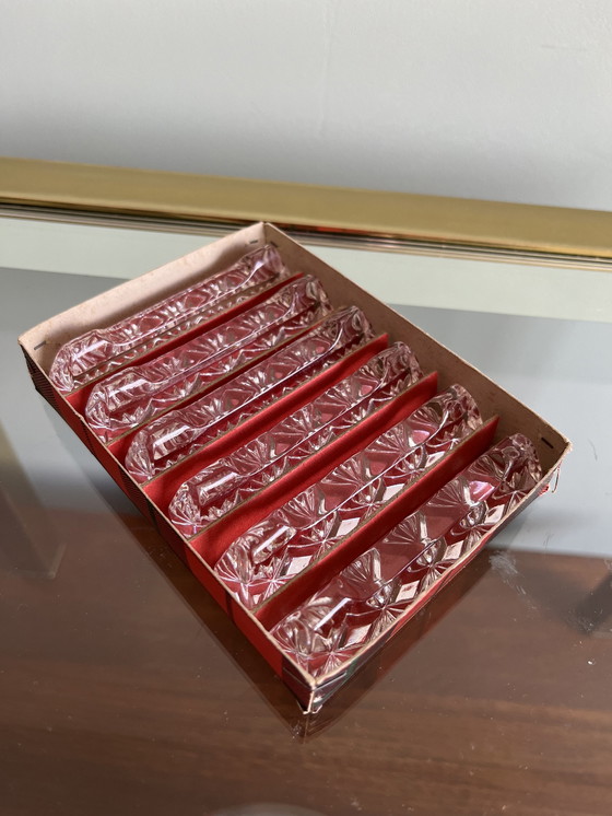 Image 1 of Set de 6x porte-couteaux vintage en verre