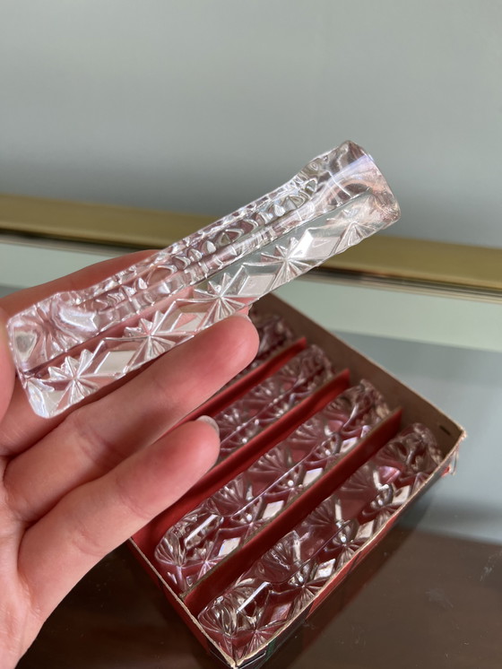Image 1 of Set de 6x porte-couteaux vintage en verre