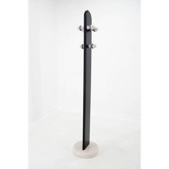 Image 1 of Vintage wood and marble coat rack, Italy 1970s