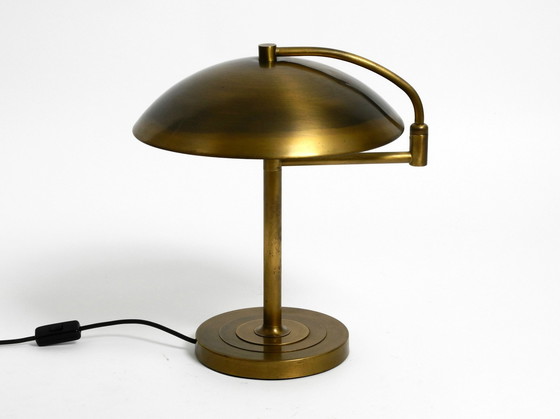 Image 1 of Beautiful Large Heavy Mid Century Modern Brass Table Lamp With Swivel Joint