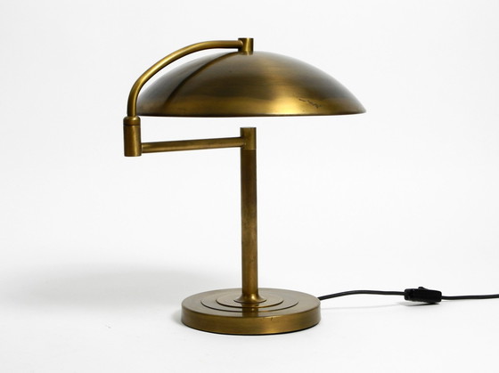 Image 1 of Beautiful Large Heavy Mid Century Modern Brass Table Lamp With Swivel Joint