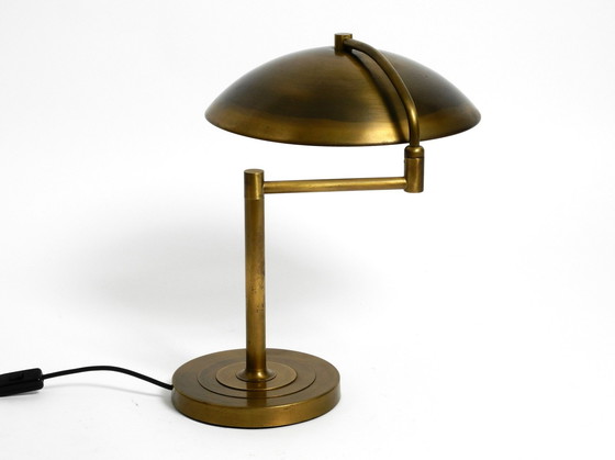 Image 1 of Beautiful Large Heavy Mid Century Modern Brass Table Lamp With Swivel Joint