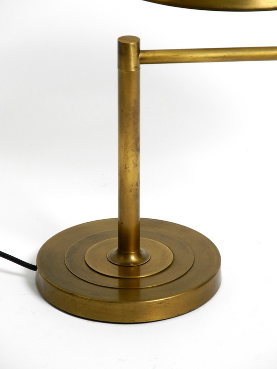 Image 1 of Beautiful Large Heavy Mid Century Modern Brass Table Lamp With Swivel Joint