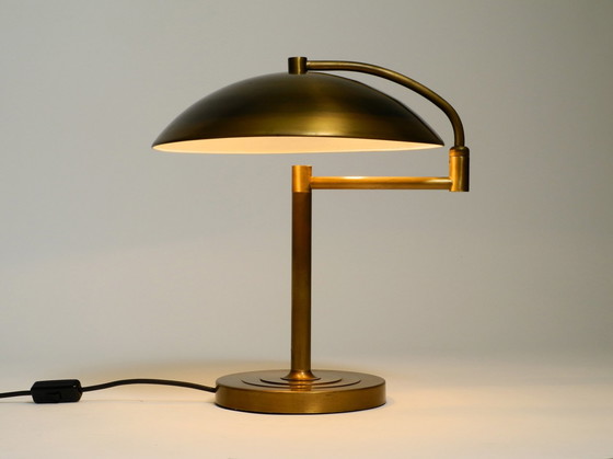 Image 1 of Beautiful Large Heavy Mid Century Modern Brass Table Lamp With Swivel Joint