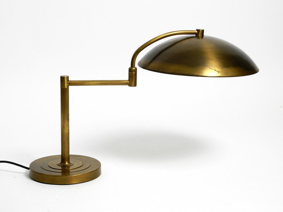 Image 1 of Beautiful Large Heavy Mid Century Modern Brass Table Lamp With Swivel Joint