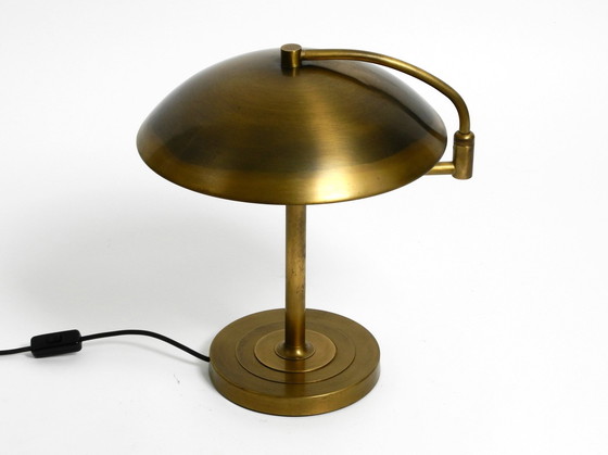 Image 1 of Beautiful Large Heavy Mid Century Modern Brass Table Lamp With Swivel Joint