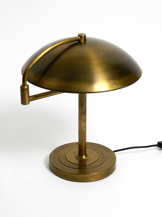 Image 1 of Beautiful Large Heavy Mid Century Modern Brass Table Lamp With Swivel Joint