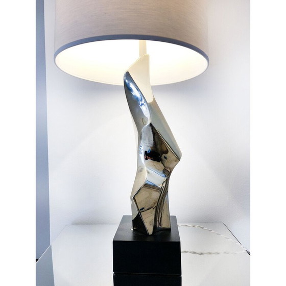 Image 1 of Vintage Laurel gold-tinted nickel lamp by Richard Barr, USA 1969