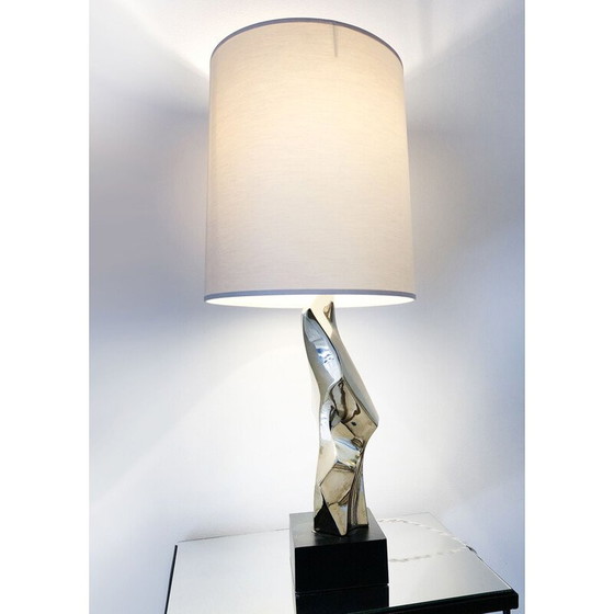 Image 1 of Vintage Laurel gold-tinted nickel lamp by Richard Barr, USA 1969