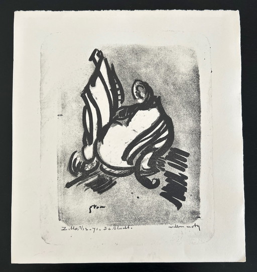 Lithography Wim Motz - The Flight