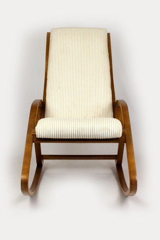 Restored Mid-Century Plywood Rocking Chair By L. Volak For Drevopodnik Holesov, 1960S