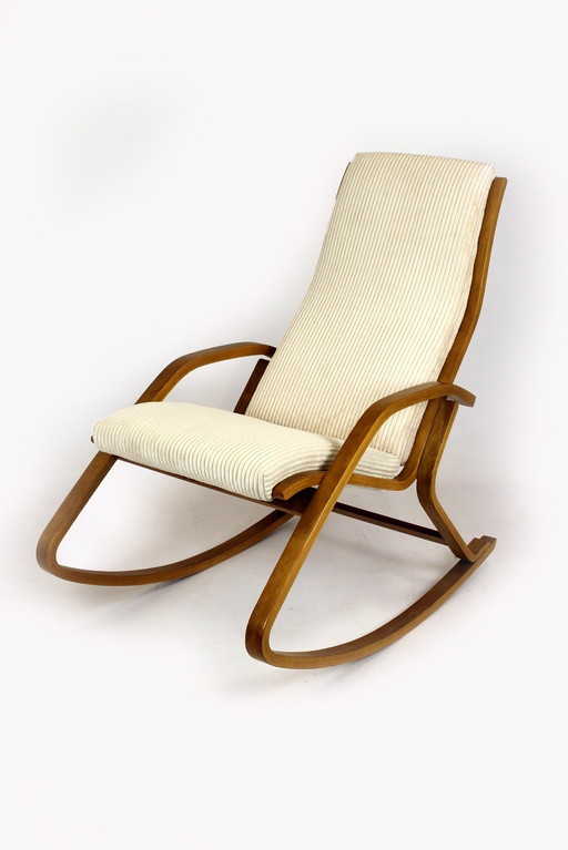 Restored Mid-Century Plywood Rocking Chair By L. Volak For Drevopodnik Holesov, 1960S