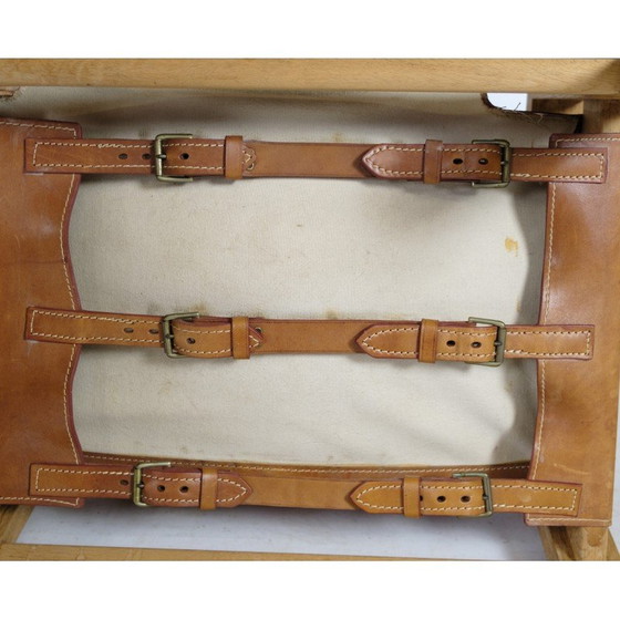 Image 1 of Poltrona spagnola vintage modello Bm2226 in legno di quercia e pelle patinata di Børge Mogensen, 1958