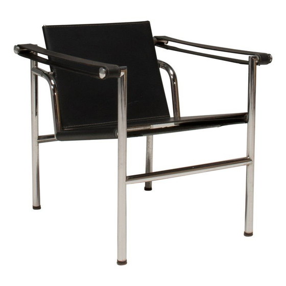 Vintage steel armchair by Le Corbusier, Pierre Jeanneret and