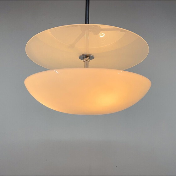 Image 1 of Lampadario vintage in cromo e vetro