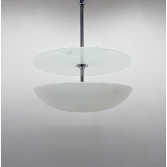 Image 1 of Lampadario vintage in cromo e vetro