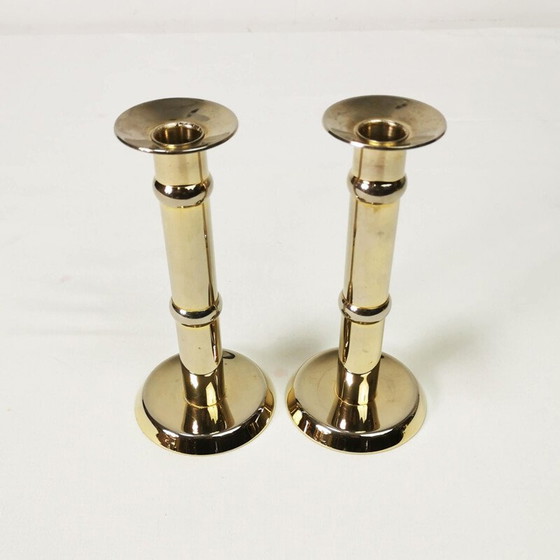 Image 1 of Coppia di portacandele d'epoca in oro, Danimarca 1960