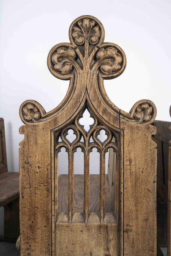 Image 1 of 2x Gothic Church Pews