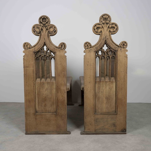 2x Gothic Church Pews