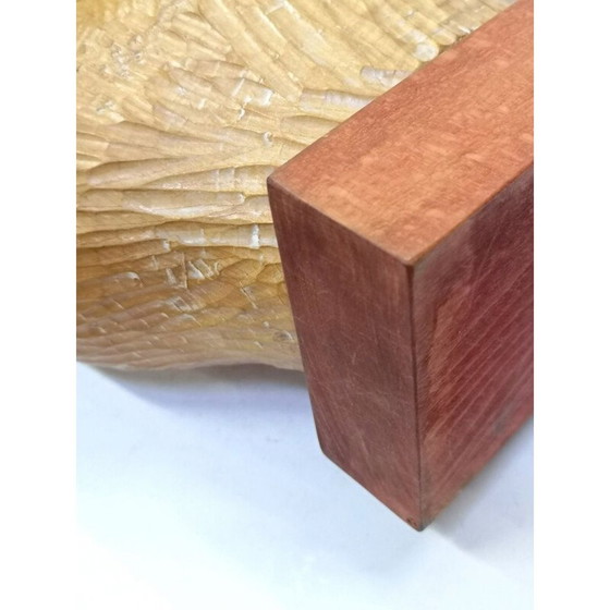 Image 1 of Vintage abstract hand-carved wood sculpture by Feldman, 1970
