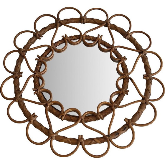 Image 1 of Vintage rattan mirror, 1970